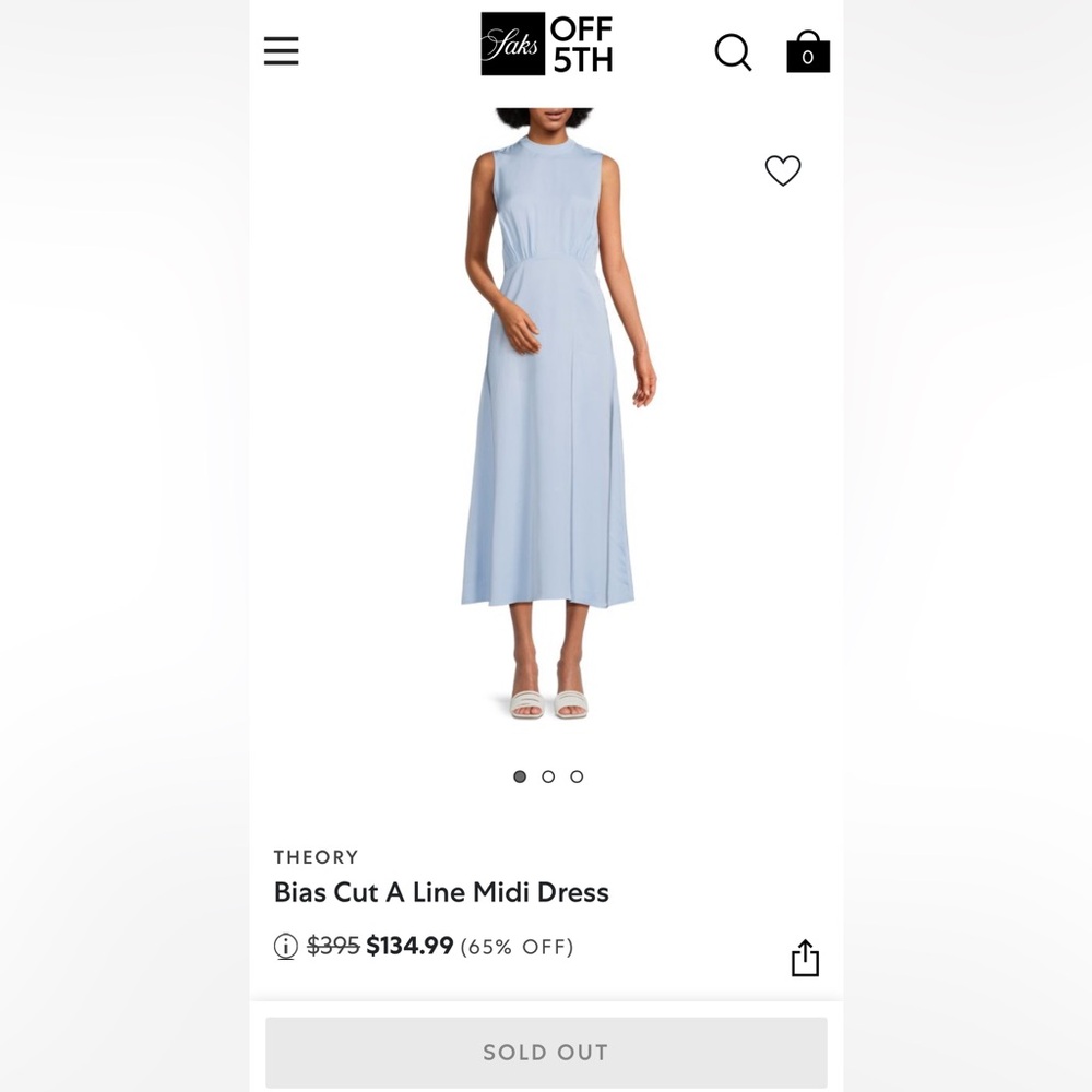 Theory Light Blue Sleeveless Midi Dress | 00 - Picture 11 of 11